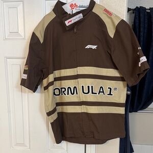 PacSun Brown and Tan Racing Shirt